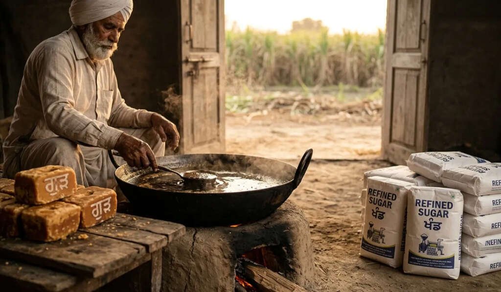 ਸੁਆਦਾਂ ਦੀ ਥਾਲੀ 'ਚ ਵੱਸਿਆ ਪੰਜਾਬ - ਹਰ ਨਿਵਾਲੇ ਪਿੱਛੇ ਦੀ ਕਹਾਣੀ 5 FROM GUR TO SUGAR A SWEETENING REVOLUTION