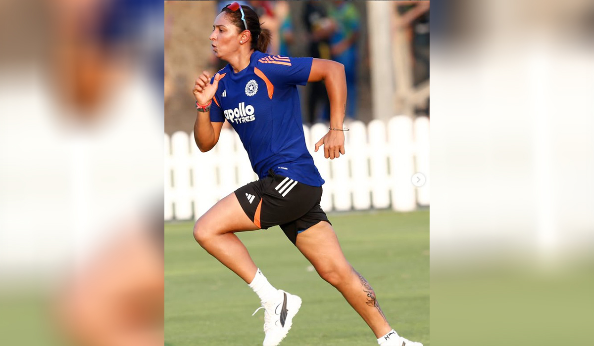 Indian cricketer Harmanpreet Kaur during a training session